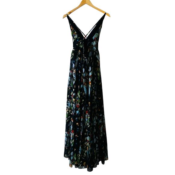 Luxxel Floral Print Spaghetti Stral Maxi Dress Size M Medium Multicolored - Picture 4 of 9